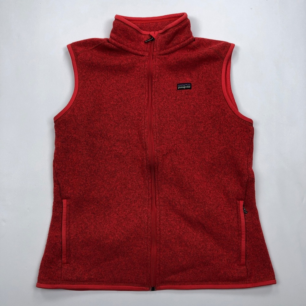 Patagonia Womens XL Better Sweater Full Zip Fleece Vest Tomato Red 25885